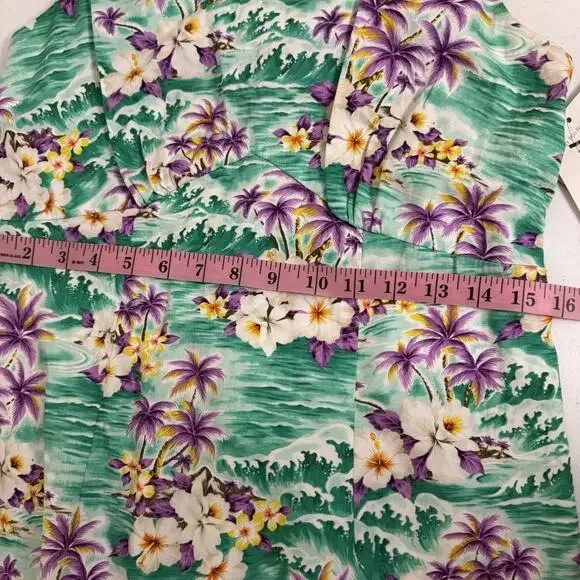 Hilo Hattie Hawaiian Dress Womens 8 Green Purple Floral Sundress Tropical NWT - Picture 11 of 14